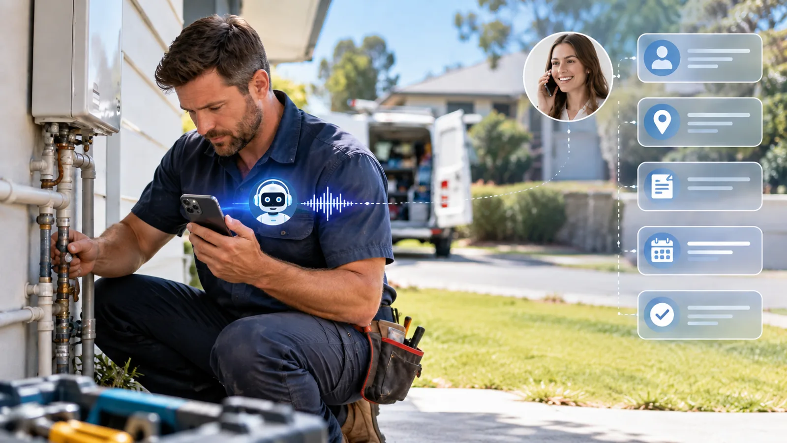 Australian plumber using AI receptionist for customer enquiries