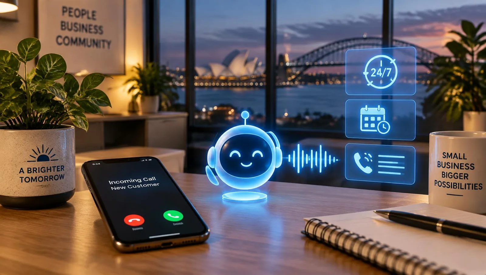 24/7 AI receptionist answering calls for Australian small business