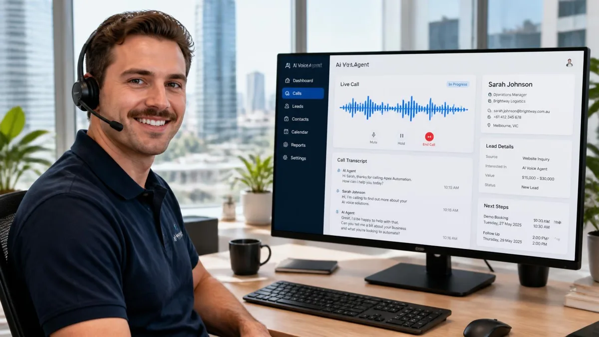 AI voice agent helping an Australian business manage customer calls
